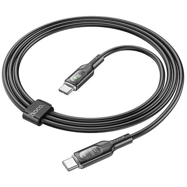 Дата кабель Hoco U120 Transparent explore intelligent power-off PD 60W Type-C to Type-C (1.2m) 66088 фото