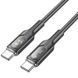 Дата кабель Hoco U120 Transparent explore intelligent power-off PD 60W Type-C to Type-C (1.2m) 66088 фото 3