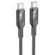 Дата кабель Hoco U120 Transparent explore intelligent power-off PD 60W Type-C to Type-C (1.2m) 66088 фото 1