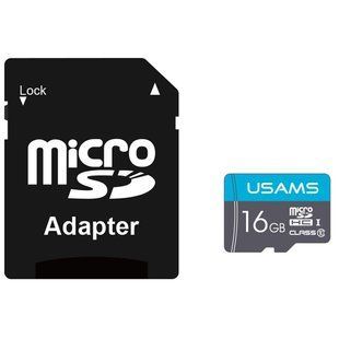 Карта пам'яті Usams US-ZB117 (TF High Speed Card) microSDHC Class 10 - 16GB (з адаптером) 62749 фото