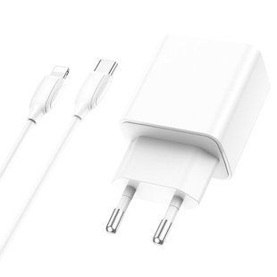 МЗП Borofone BA67A PD20W+QC3.0 (1USB-A/1C) + кабель Type-C to Lightning 56905 фото