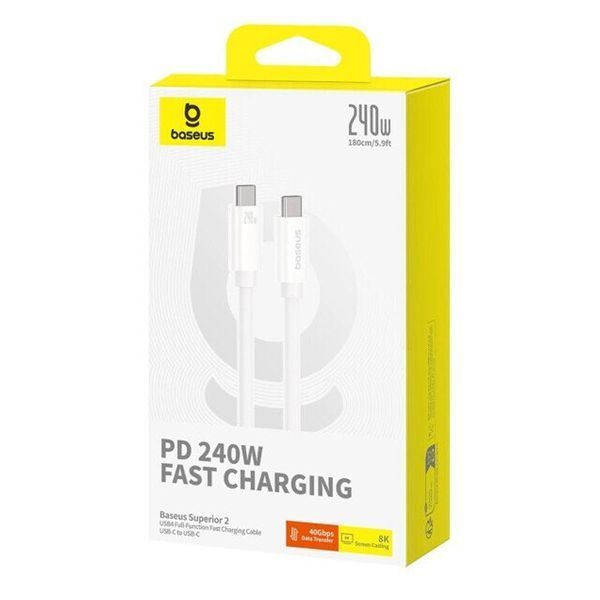 Дата кабель Baseus Superior 2 USB4 Full-Function Type-C to Type-C 240W (1.8m) (P10365200211-05) 74778 фото