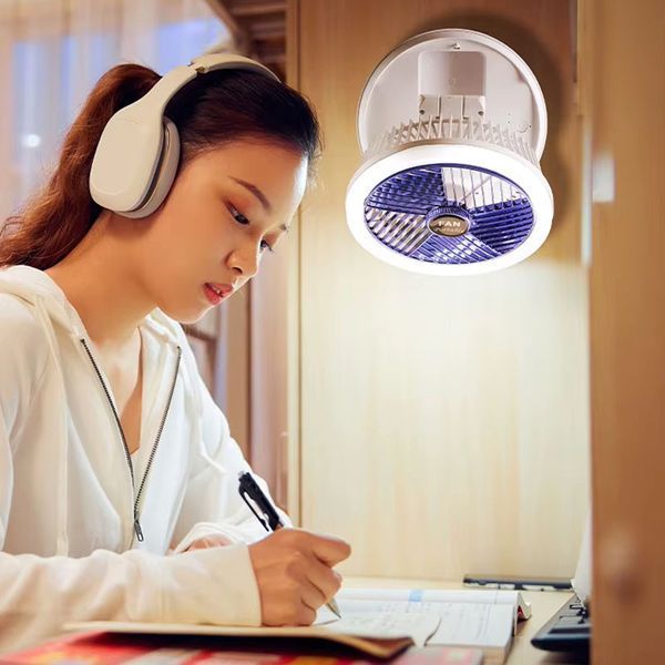 Настільний складний вентилятор Folding Fan 2in1 with Night Light 78955 фото