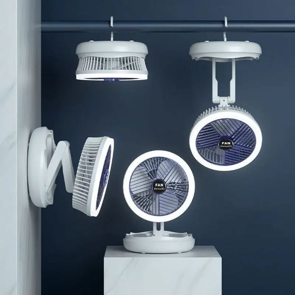 Настільний складний вентилятор Folding Fan 2in1 with Night Light 78955 фото