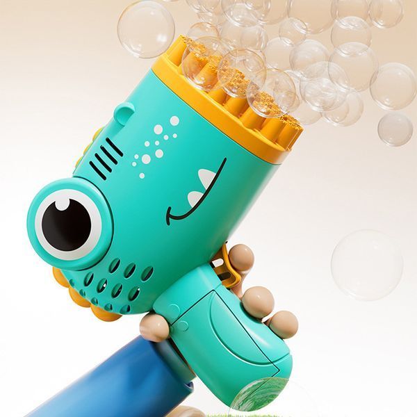 Пістолет для мильних бульбашок Dinosaur Bubble Gun з насадкою на 40 отворів 50ml 78666 фото