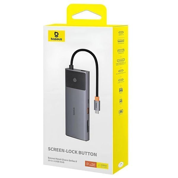 Перехідник HUB Baseus Metal Gleam Series II OS 10in1 (B00061800123-00) 80543 фото