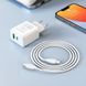 МЗП Borofone BA67A PD20W+QC3.0 (1USB-A/1C) + кабель Type-C to Lightning 56905 фото 5