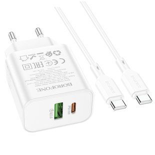 МЗП Borofone BA88A Navy PD20W+QC3.0 (1USB-A/1C) + кабель Type-C to Type-C 76772 фото