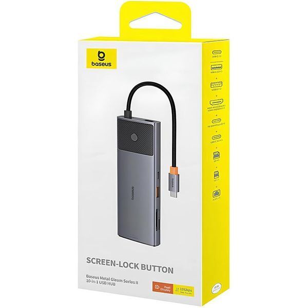 Перехідник HUB Baseus Metal Gleam II OS 10in1 Dual Display (B00061800123-01) 80544 фото