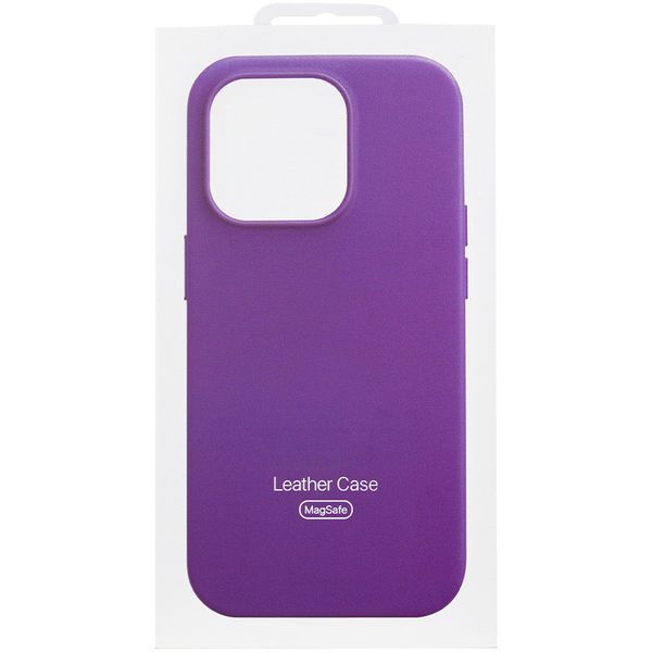 Шкіряний чохол Leather Case (AAA) with MagSafe and Animation для Apple iPhone 14 Pro Max (6.7") 57155 фото