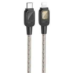 Дата кабель Hoco U124 Stone silicone power-off Type-C to Lightning (1.2m) 68366 фото