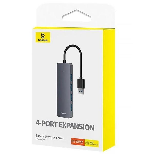 Перехідник HUB Baseus UltraJoy Series Lite 4-Port (USB-A to 4xUSB3.0+Type-C) (1m) (B0005280B811-02) 80545 фото