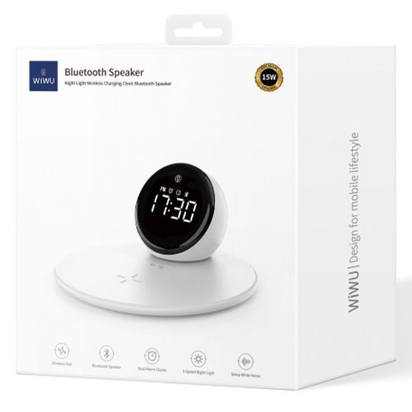 БЗП WIWU Wi-W017 15W Wireless Charger+Digital Alarm+Bluetooth Speaker 68520 фото