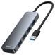 Перехідник HUB Baseus UltraJoy Series Lite 4-Port (USB-A to 4xUSB3.0+Type-C) (1m) (B0005280B811-02) 80545 фото 1