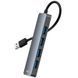 Перехідник HUB Baseus UltraJoy Series Lite 4-Port (USB-A to 4xUSB3.0+Type-C) (1m) (B0005280B811-02) 80545 фото 4