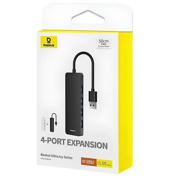 Перехідник HUB Baseus UltraJoy Series 4-Port (USB-A to 4xUSB3.0+Type-C) (0.5m) (B0005280B811-04) 80546 фото