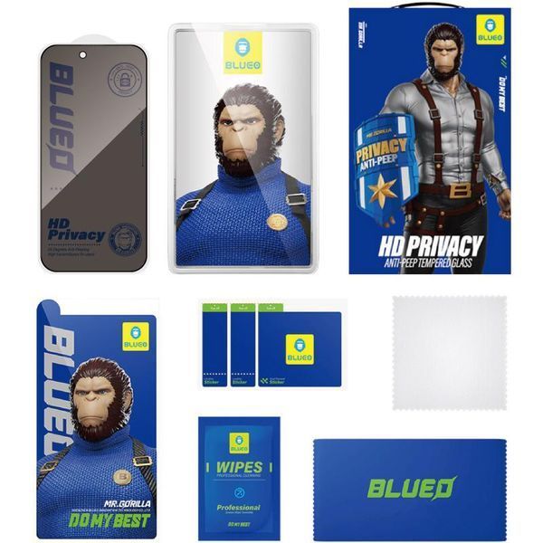 Захисне 2.5D скло Blueo Full Cover Anti-Peep для Apple iPhone 17 Air (6.5") 80606 фото