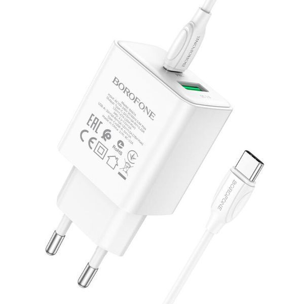 МЗП Borofone BA67A PD20W+QC3.0 (1USB-A/1C) + кабель Type-C to Type-C 57002 фото