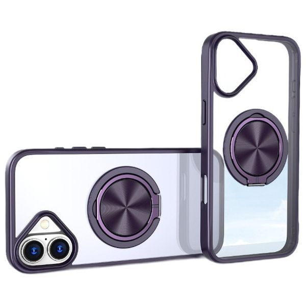 TPU+PC чохол Metal Ring with MagSafe для Apple iPhone 16 (6.1") 73478 фото