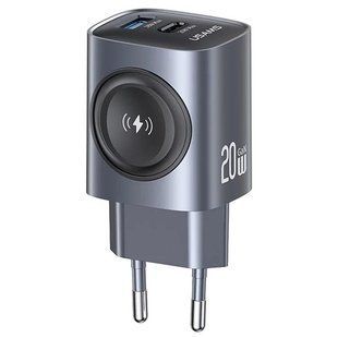 Уцінка МЗП Usams US-CC293 T67 Multifunctional iWatch Charger 20W (1USB-A/1C) 82565 фото