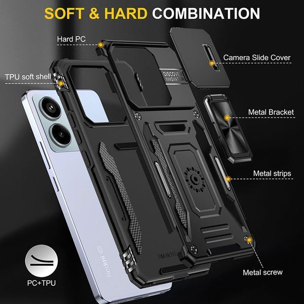Ударостійкий чохол Camshield Army Ring для Xiaomi Redmi Note 13 4G 72803 фото