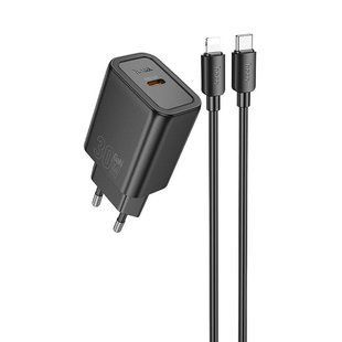 МЗП Hoco N62 Gentle PD30W (1USB-C) + кабель Type-C to Lightning 77115 фото