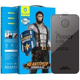 Захисне 2.5D скло Blueo Full Cover Anti-Peep для Apple iPhone 16 Pro Max (6.9") 73132 фото