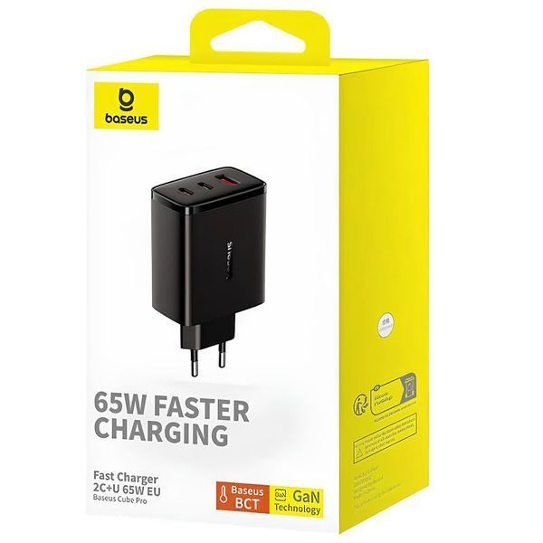 МЗП Baseus Cube Pro Fast Charger PD65W (1USB-A/2C) (P10111404) 80558 фото