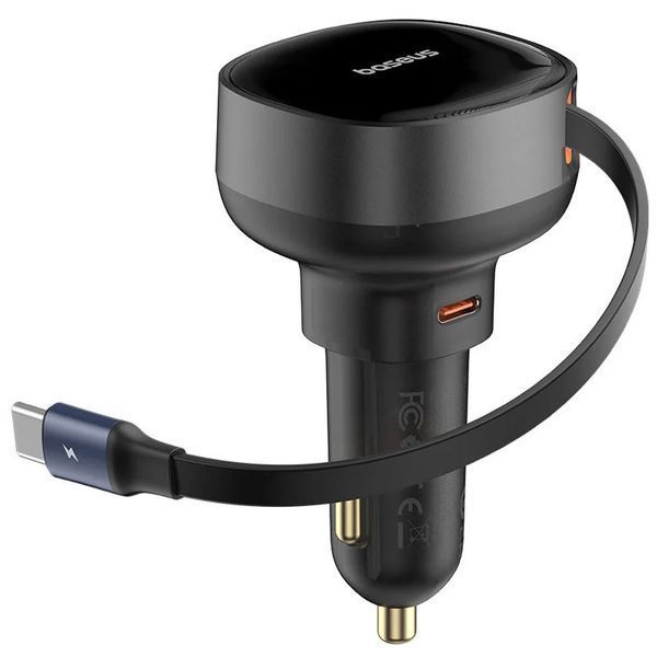 АЗП Baseus Enjoyment Pro 60W (1USB-C) + висувний кабель Type-C (C00057802111-01) 79475 фото