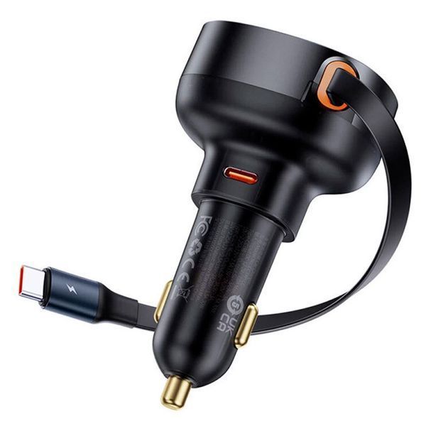 АЗП Baseus Enjoyment Pro 60W (1USB-C) + висувний кабель Type-C (C00057802111-01) 79475 фото