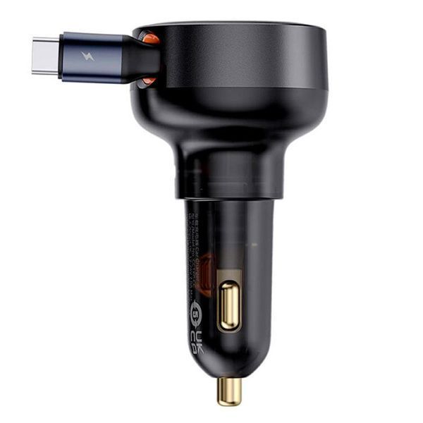 АЗП Baseus Enjoyment Pro 60W (1USB-C) + висувний кабель Type-C (C00057802111-01) 79475 фото
